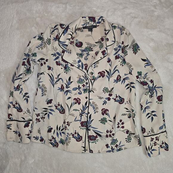 Forever 21 Contemporary Women’s Floral Button Blouse Size S– Pajama Style Top - Picture 1 of 5
